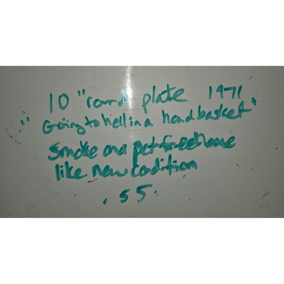 Ceramic Wall Hanging Plate With "Going To Hell In A Handbasket" Design Floral & - Picture 7 of 7